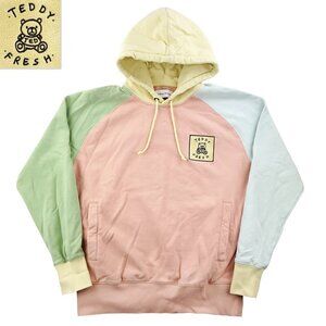 Teddy Fresh Hoodie Pastel Colorblock Pullover Embroidered Logo Medium